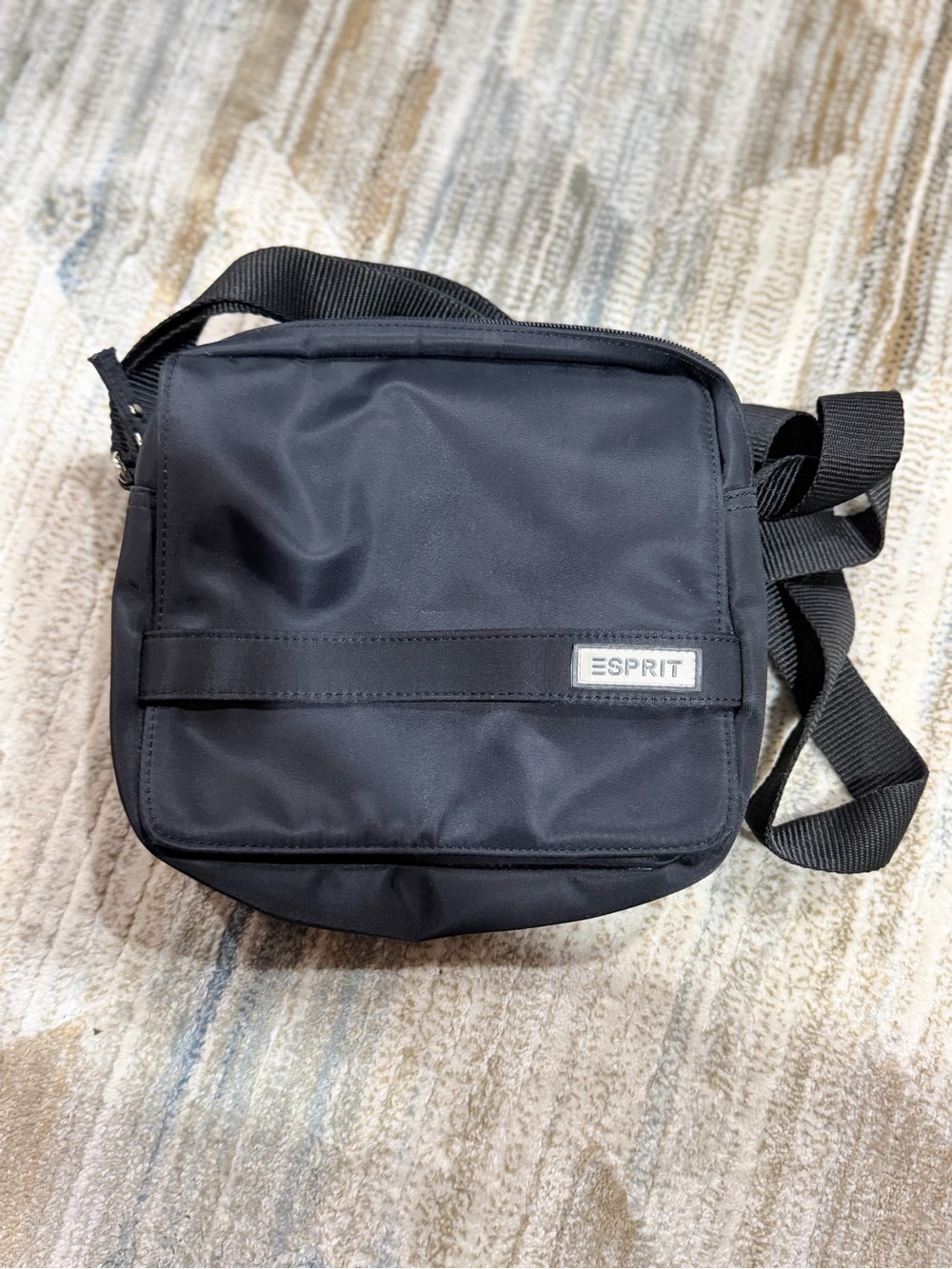 Esprit Black Nylon Small Messenger Bag